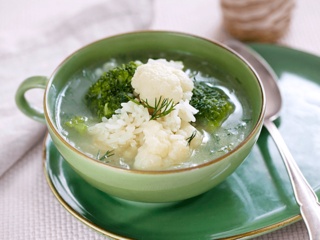 Быстрый суп с цветной капустой и брокколи